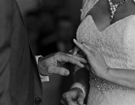 Bride and groom and the rings