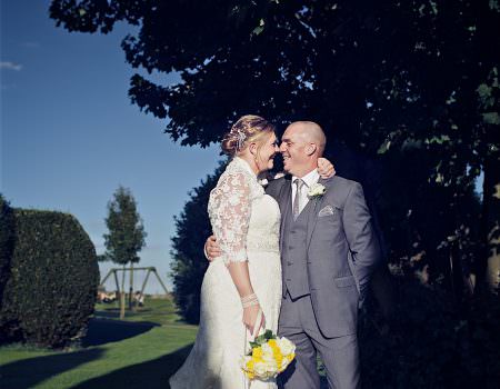 Bride and groom at Barnsdale Lodge
