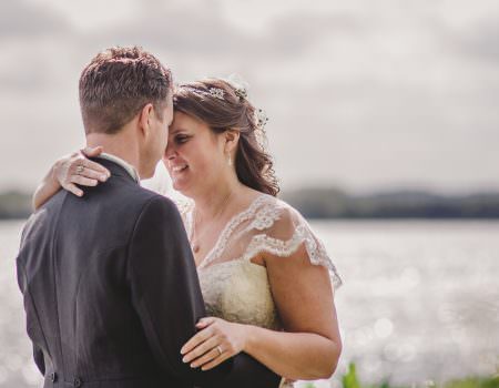 Bride and groom at Rutland Water