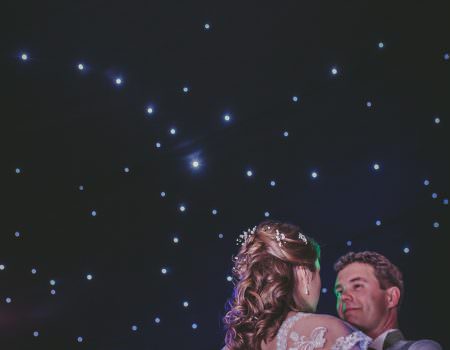 Bride and Groom under the night sky