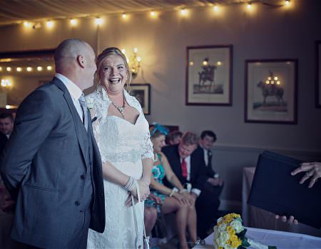 Bride and groom in the ceremony