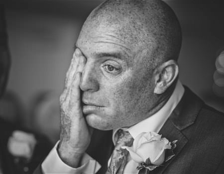 The groom cries at brides entry