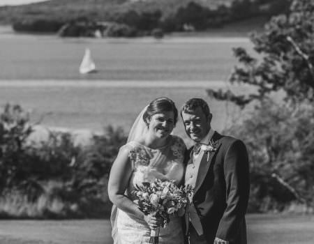 The bride and groom at Rutland Water