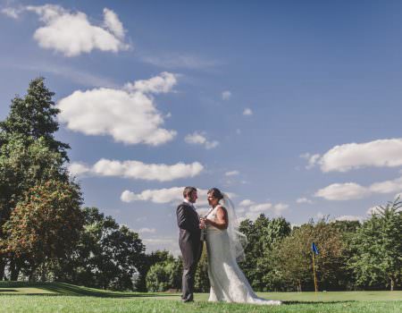 The bride and groom at rutland water