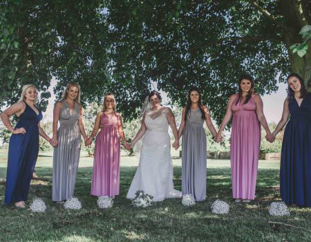 The bride and bridesmaids