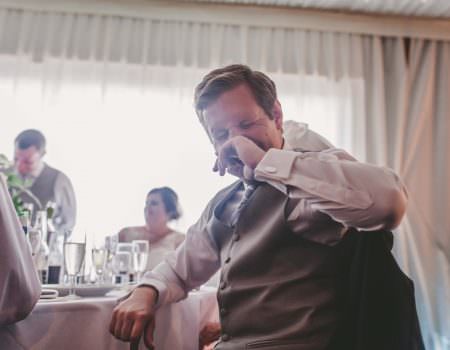 Best man laughs during speeches