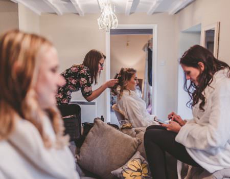 Getting ready with the hairdresser