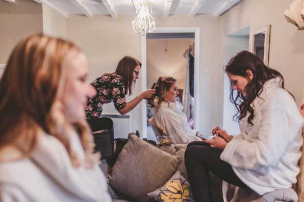 Getting ready with the hairdresser