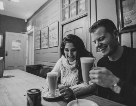 Sharing a giggle over coffee