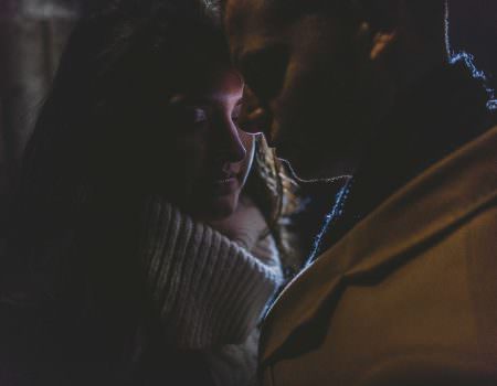 Romantic night time portrait