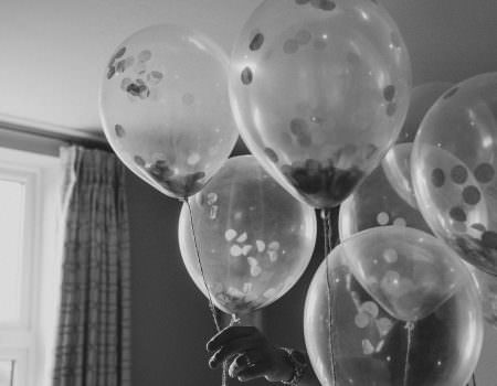 Balloon decoration at Bassmead Manor Barn