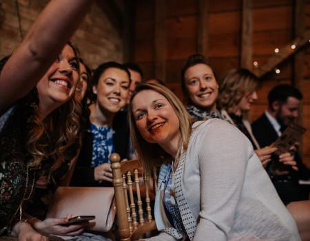 Guest selfie's before the ceremony at Bassmead Manor Barn