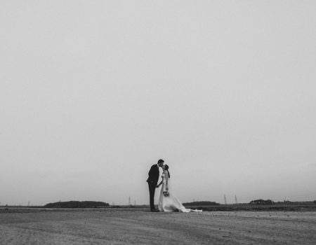 Bride and groom at Bassmead Manor Barn