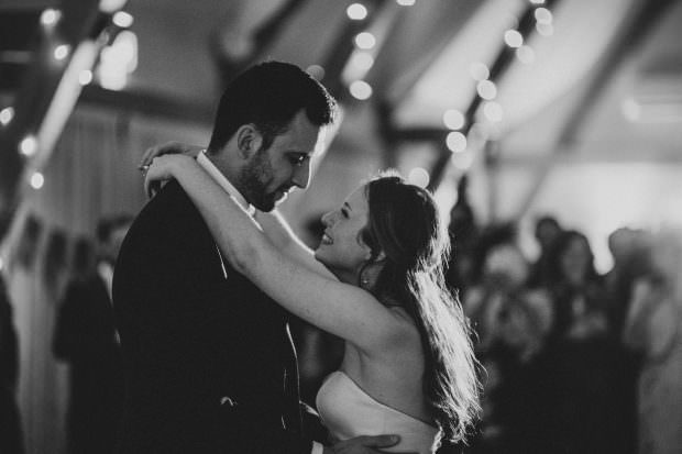 Bride and groom having their first dance