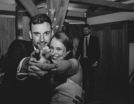 Dancing on the dance floor at Bassmead Manor Barns