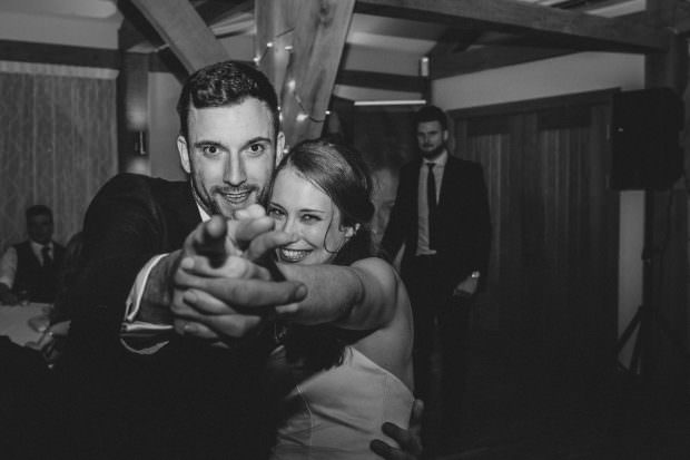 Dancing on the dance floor at Bassmead Manor Barns