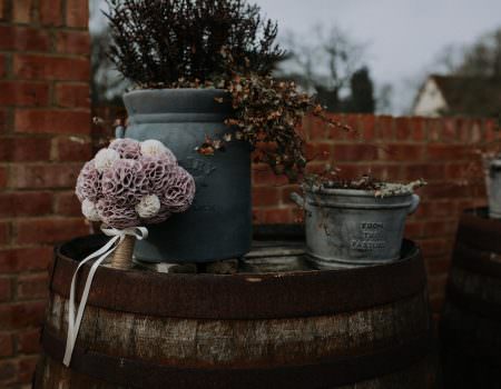 Handmade fabric flower bridal bouquet