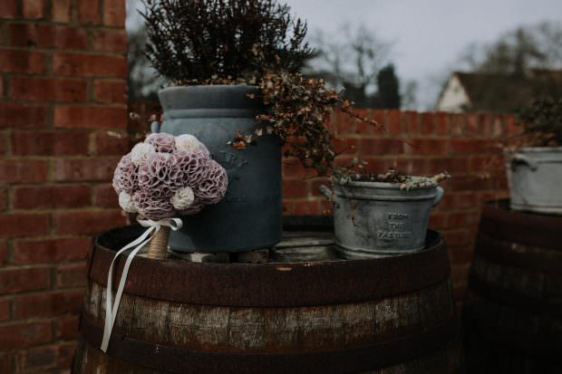Handmade fabric flower bridal bouquet