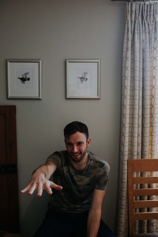 The groom's steady hand