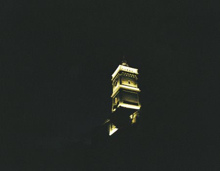 Church at night in France