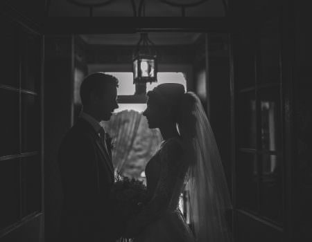 bride and groom silhouette