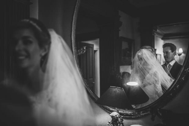 The bride and groom at home together