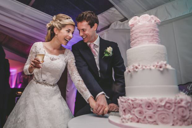 cutting the wedding cake