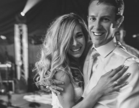 The bride and groom at the end of the night