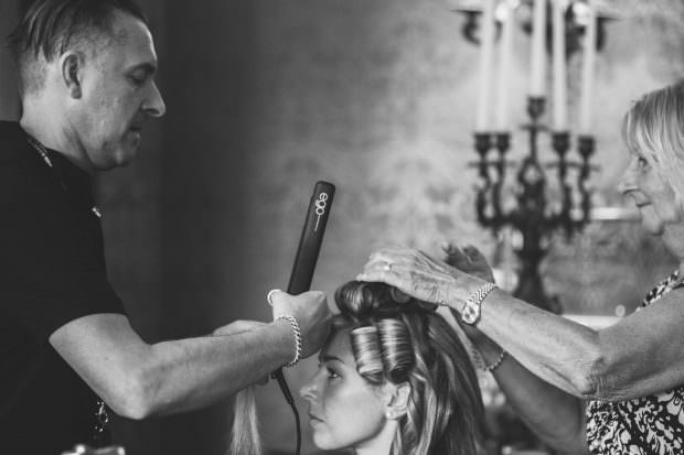 the bride getting ready at home