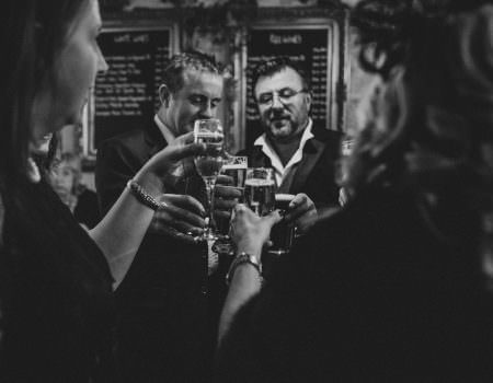 Drinks at The Nelson before Oakham Wedding