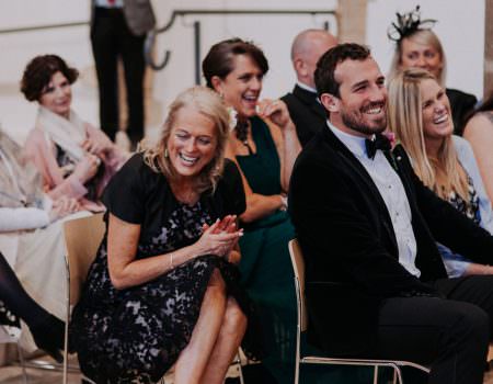 Guests enjoy a reading at Oakham Castle