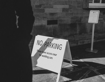 Wedding sign outside Oakham Castle