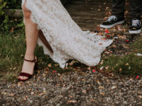 Red wedding shoes