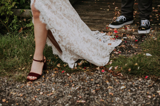 Red wedding shoes