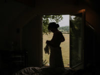 bride in window