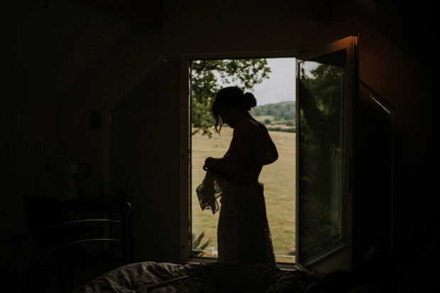bride in window