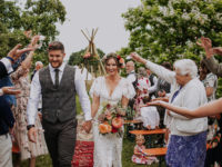 Outdoor ceremony confetti
