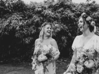 laughing bridesmaids