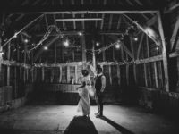 backlit wedding photo