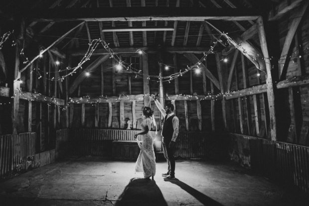 backlit wedding photo